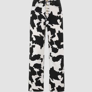 CIDER Cow Print Straight Leg Jeans NEW W/ TAGS